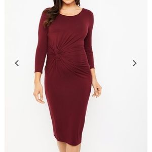 Twist Front Bodycon Maternity Dress